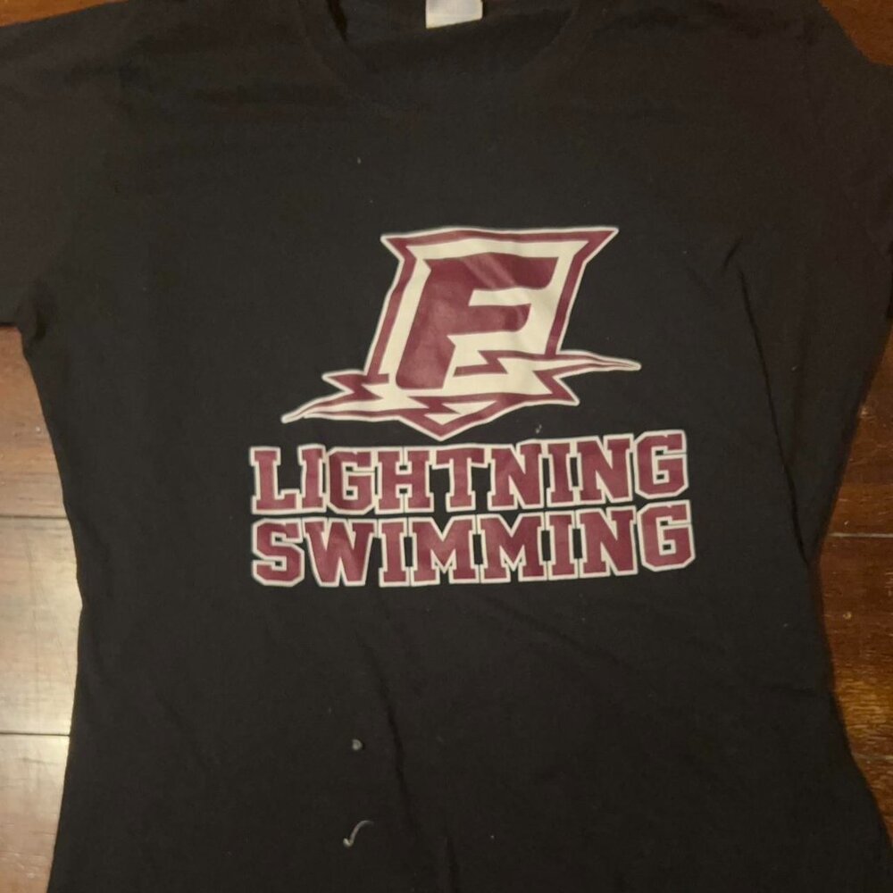Black Franklin High School swim shirt